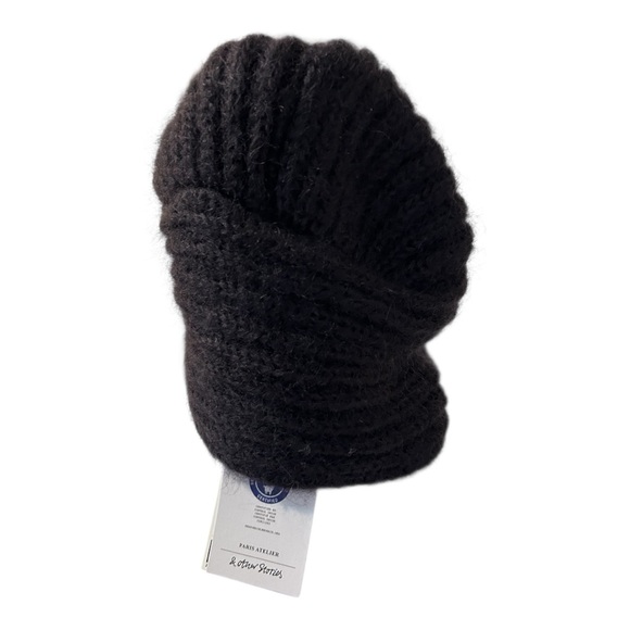 Paris Atelier & OTHER STORIES Mohair Wool Knit Turban Twisted Winter Beanie Hat main image 3
